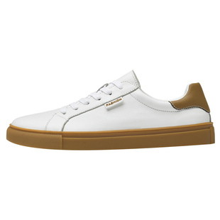 男鞋秋季真皮休闲板鞋低帮平底头层牛皮潮鞋男小白鞋黑底白面皮鞋