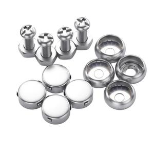 车牌固定螺母牌照框专制安装螺钉卡扣不锈钢防盗配件框架通用