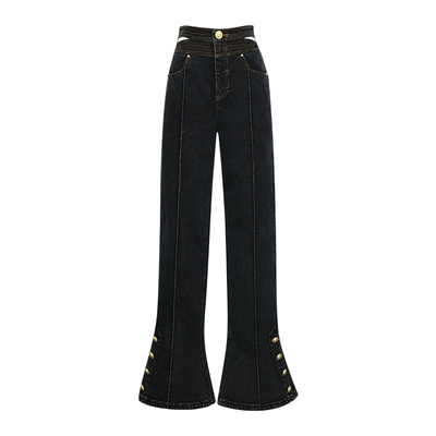 自然要喇叭型lefame牛仔裤