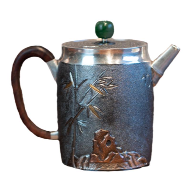 小雅瓷器丨10年老品牌「鼎壺春」純手工一張銀手打的銀壺 錘目紋