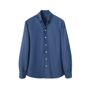 COM25AW【那不勒斯一片领2.0】定染丽赛纤维意式宽肩仿牛仔衬衫