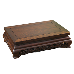 红木雕刻工艺品摆件底座茶壶奇石头花瓶盆景佛像长正方形实木托架