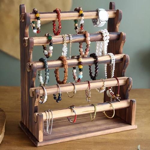 手镯手串手表手链首饰展示架夜市摆摊展示架珠宝文玩实木多层收纳