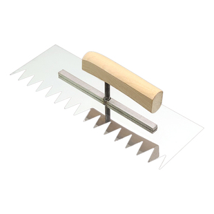 晟鹏东北林工不锈钢锯齿抹子抹泥刀瓦工带齿宽齿抹子瓷砖拉槽工具