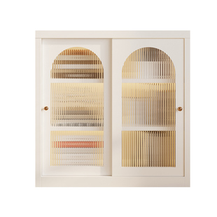 铁艺餐边柜推拉门法式简约客厅茶水边柜阳台收纳储物柜厨房餐具柜