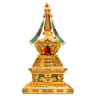 尼泊尔进口舍利塔噶当塔供奉舍利宝塔藏式供佛用品菩提塔大号摆件