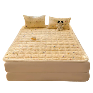 A类牛奶绒床垫儿童保暖床褥秋冬季加绒加厚学生宿舍床单人床护垫3