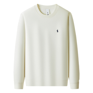 欧洲站本命年男装2026新款男士春季刺绣圆领卫衣潮牌轻奢红色上衣