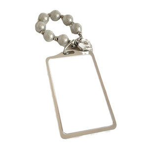 有点酷~ins银灰珠链铝合金属咕卡卡套拍立得爱豆小卡展示相框挂件