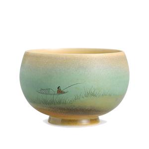 高端陶瓷窑变手绘2023新款女士茶杯单杯中式主人杯高档品茗茶盏