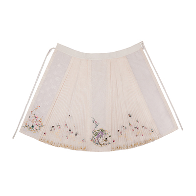 瞳莞汉服原创设计一年景色百褶马面裙汉服女挑线款裙子