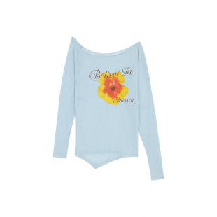 Jamor时尚短袖T恤蓝色薄款上衣2026春夏季新款女装不规则主义穿搭