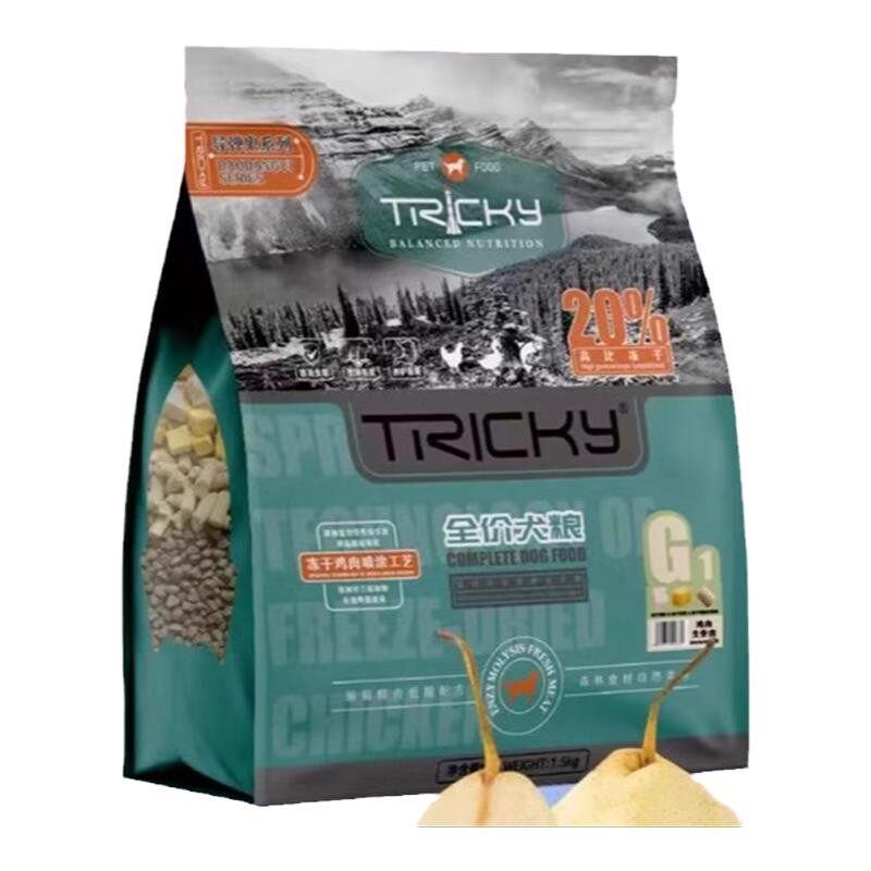 Tricky捣蛋鬼狗粮成幼犬全价导弹通用型美毛鸡肉鸭肉鹿肉牛肉主食