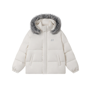 FORNINES可拆毛领皮面羽绒服男款冬季情侣面包服加厚防寒服外套女