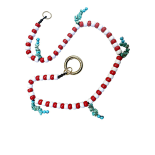 自制法国IMEMOI彩色串珠配饰钥匙扣手机链相机挂绳珠子周美美同款