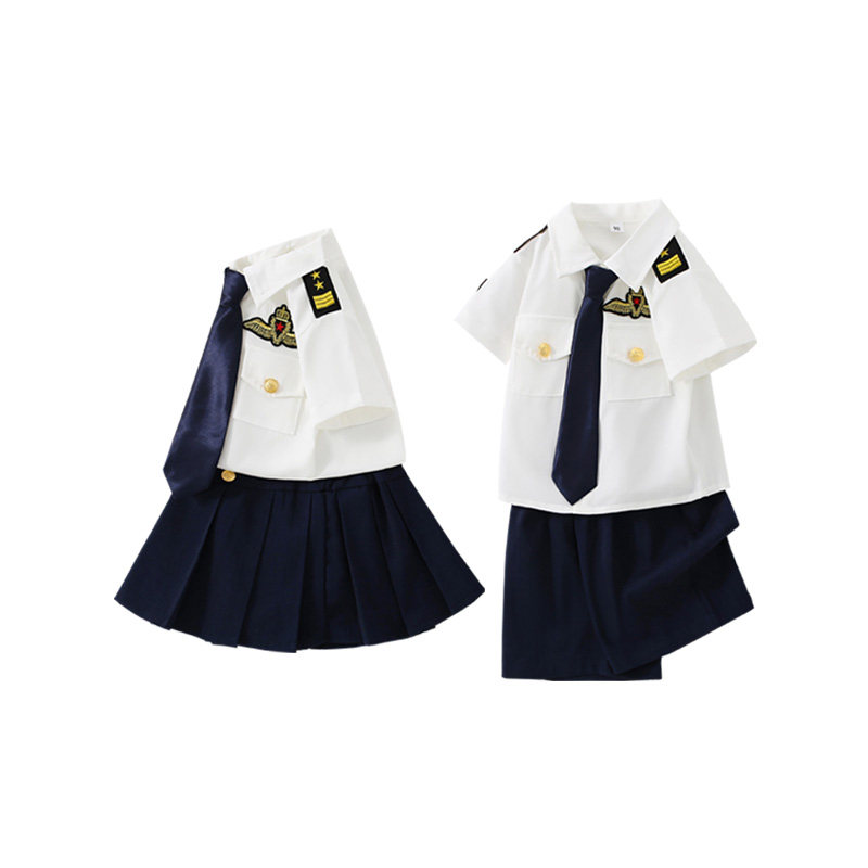 sesameclub男童女童海军演出服