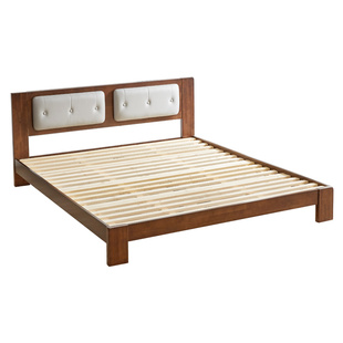 实木床1.2米单人床小户型主卧1.8米双人床1.5米租屋用经济型大床