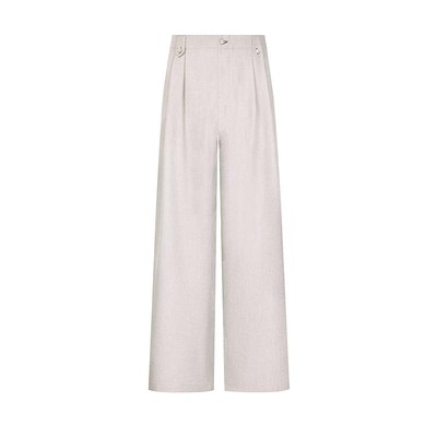 山谷少年法式肌理感简约直筒长裤