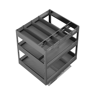 诺米玻璃调味篮厨房橱柜拉篮双层抽屉式抽拉收纳调味品调料置物架