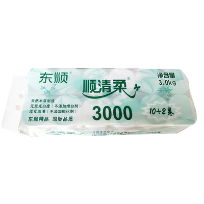 顺清柔中长条无芯卷纸巾大卷厕纸