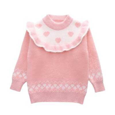 女童水貂绒加厚毛衣儿童打底衫