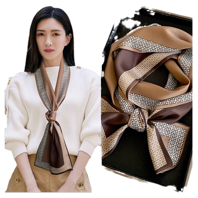 新款丝巾小长条英伦潮流春秋印花