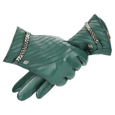 皮尔卡丹新款冬女式手套防风防水保暖加厚骑行山羊皮手套触屏手套