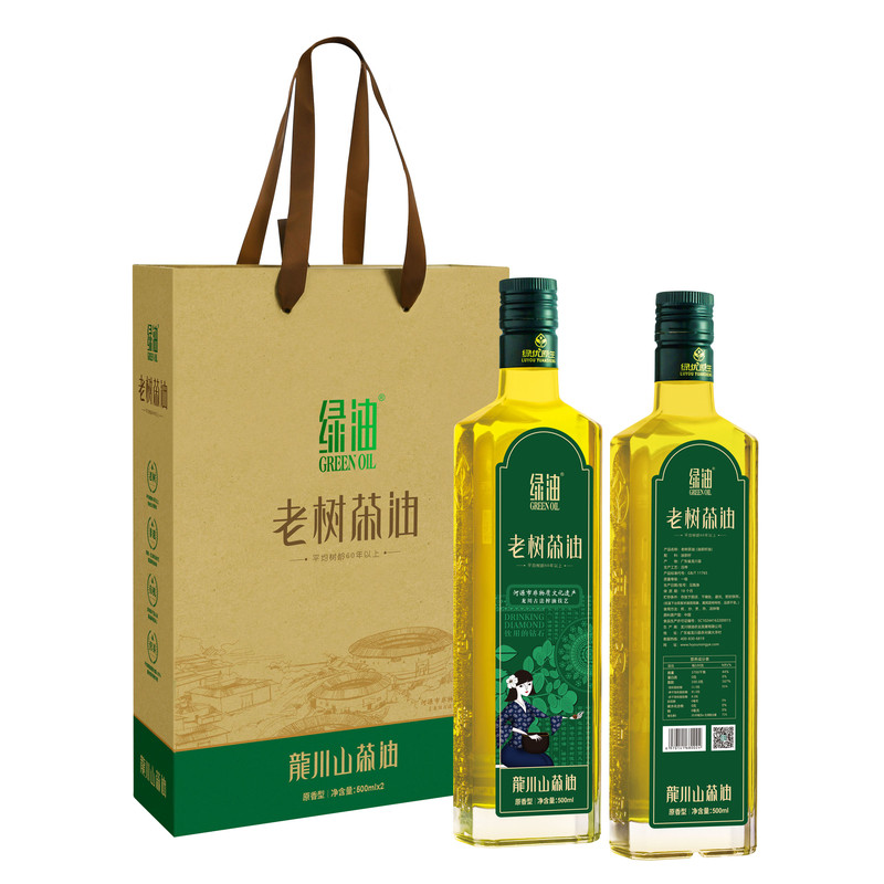 绿油老树山茶油500mlx2礼盒装