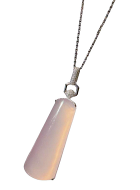 荔枝冻白玉髓 花朵手镯 水灵水灵 镀18K金 水沫玉鸽子蛋锆石戒指