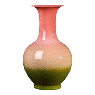 景德镇陶瓷器纯手工冰片裂纹花瓶仿古中式客厅电视柜博古架摆件