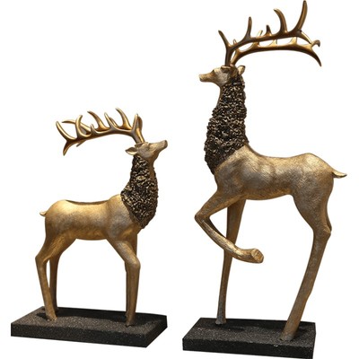 欧式风电视柜软装轻奢麋鹿摆件