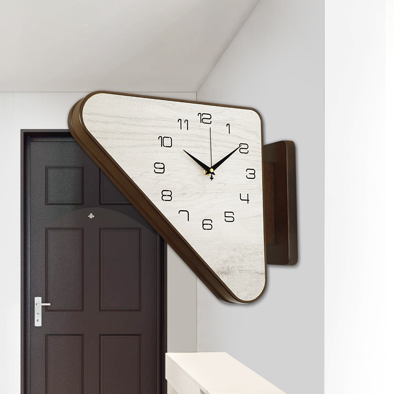 2025新中式双面挂钟创意客厅挂墙时钟表两面个性时尚现代简约挂表