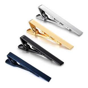 男士正装银色领带夹时尚简约韩版金属领夹商务职业保安领带夹子