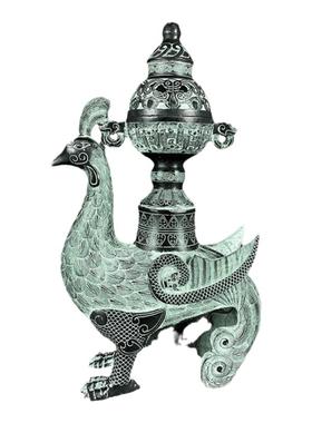 桌面凤凰熏香炉仿古摆件