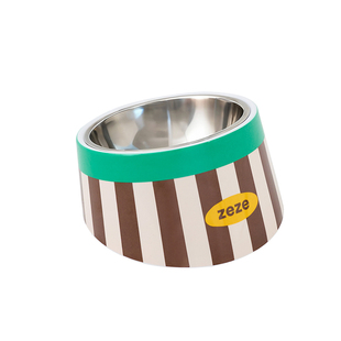 zeze宠物碗不锈钢狗狗碗食盆猫咪猫碗斜口碗保护颈椎喝水碗狗饭盆