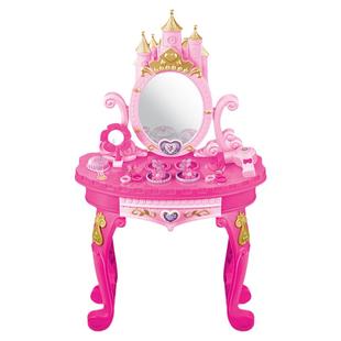 小公主美妆梳妆台玩具儿童过家家小圆桌收纳柜饰品套装3-6-5礼物