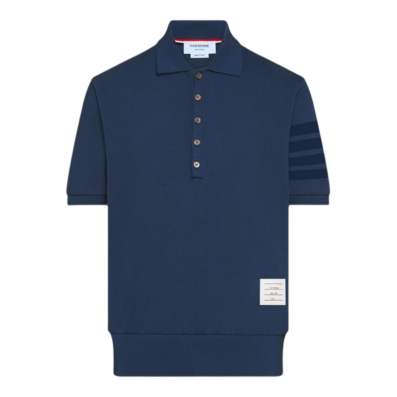 [6期免息][早春新品]THOM BROWNE新品男士针织四条纹棉质POLO衫
