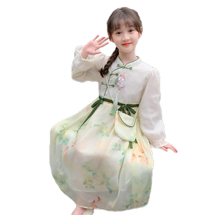 女童连衣裙2026新款春装儿童新中式国风汉服公主裙春秋款女孩裙子