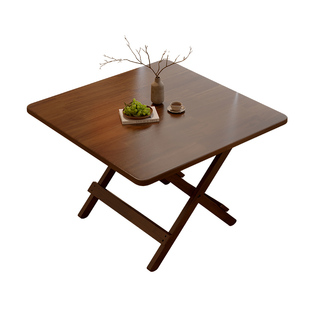 实木折叠桌正方形吃饭桌家用四方桌小户型简易餐桌新型可折叠桌子