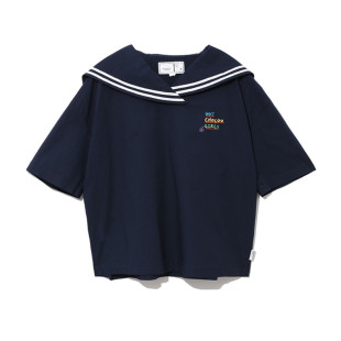 CHOCOOLATE女装海军领上衣2025夏季新品可爱字母刺绣8589XUG