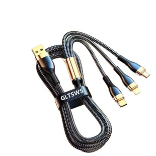 编织一拖三三合一数据线充电线超级快充快充加长适用于苹果OPPO华为荣耀小米6A多功能