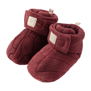 babylove婴儿脚套秋冬奥粒绒保暖小袜子宝宝外出鞋套新年毛绒袜套