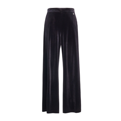 婉甸秋耀石黑丝绒阔腿裤长裤简约直筒裤1243P06RS1