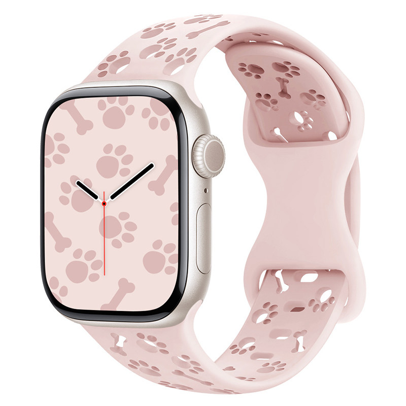可爱镂空狗爪印表带适用iwatch女