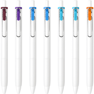 日本进口UNI三菱铅笔中性笔uniball彩色小浓芯One水性笔UMN-S画图按压式笔水笔学生用考试碳素子弹头0.38/0.5