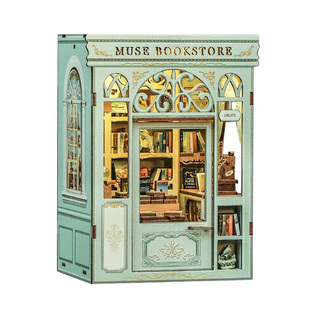CuteBee迷你书屋缪斯书店书立diy小屋拼装模型积木礼物桌面摆件