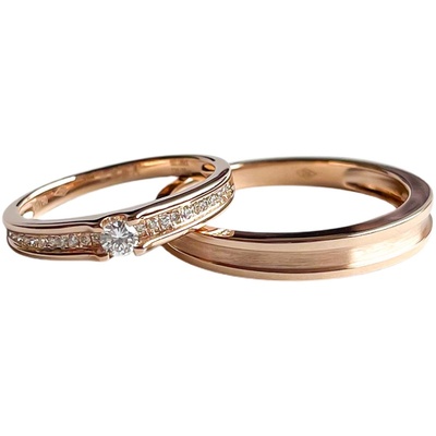 18k结婚情侣天然钻石个性定制