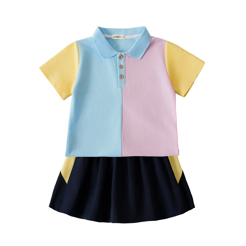幼儿园园服夏装蓝色短袖运动会毕业照六一夏季班服套装小学生校服
