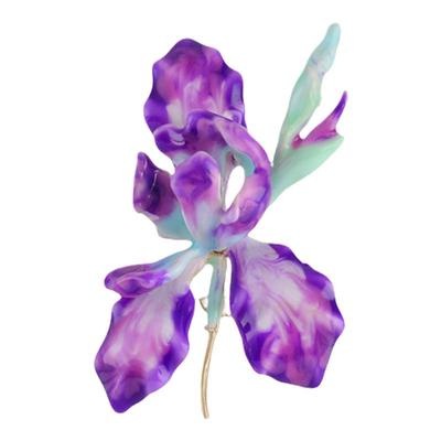 鸢尾花胸针珐琅彩胸花奢华感别针