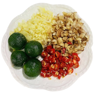 椰子鸡火锅蘸料海南沙姜小青桔白切鸡配料小金桔厨房调味文昌鸡